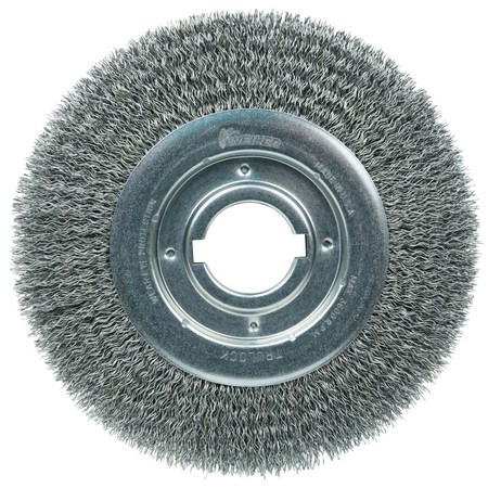 WEILER 10" Medium Face Crimped Wire Wheel .020" Steel Fill 2" Arbor Hole 6170